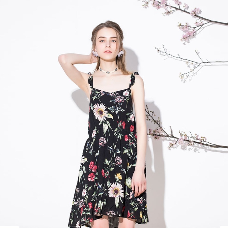 Frais De Style Imprimé Floral Floral Camisole Sangle Robe | VoguesUs