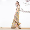 Floral Print Off Sollte Strap Back Maxi Dress With Split-Seite