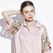 Kurzarm-Bestickten Revers Shift Kleid