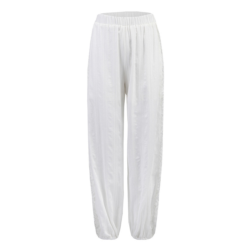 Côté Dentelle Cutwork En Coton Décontracté, Un Pantalon En Vrac | VoguesUs