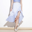 New Look Stripe Off-Schulter Asymmetrische Saum Kleid