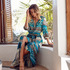 Bohemian Print Short Sleeve V Hals Maxi-Kleid | VoguesUs