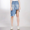 Asymmetrische Cowboy-Jeans-Mini-Rock