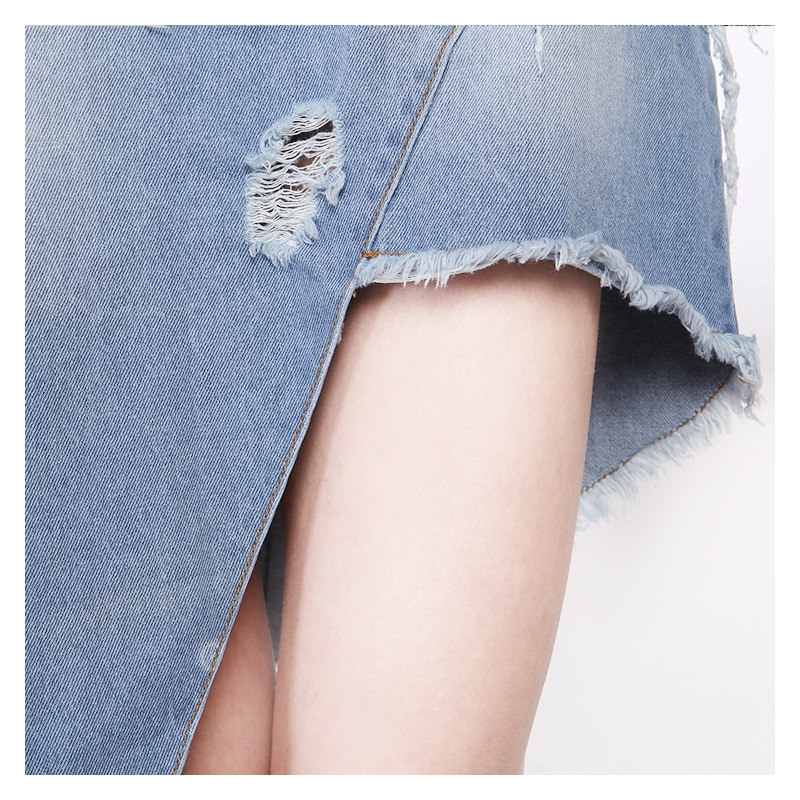 Asymmetrical Cowboy Denim Mini Skirt | VoguesUs