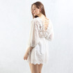 Beach Style Back Strap 3/4 Sleeve Embroidery Lace Dress