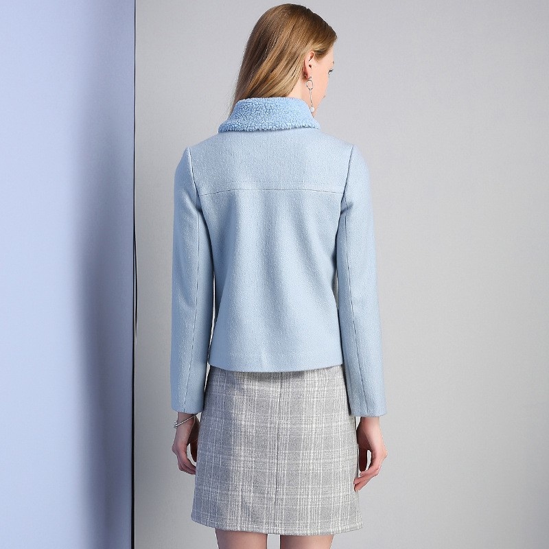 Douce De Mode Court Paragraphe Moto Veste De Laine | VoguesUs