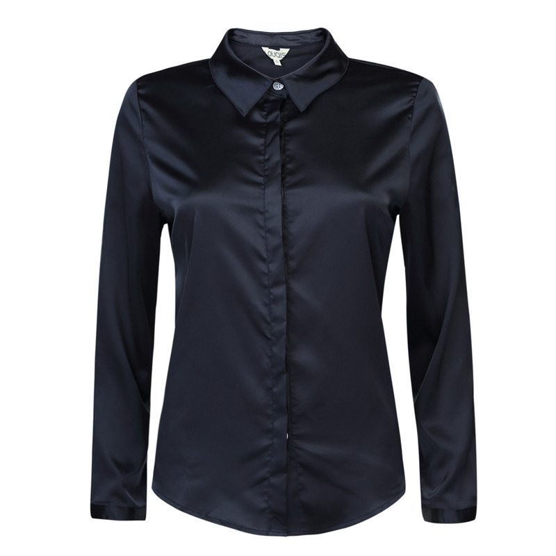 Oficina Estilo Dim Gris Slim Camisa De Manga Larga
