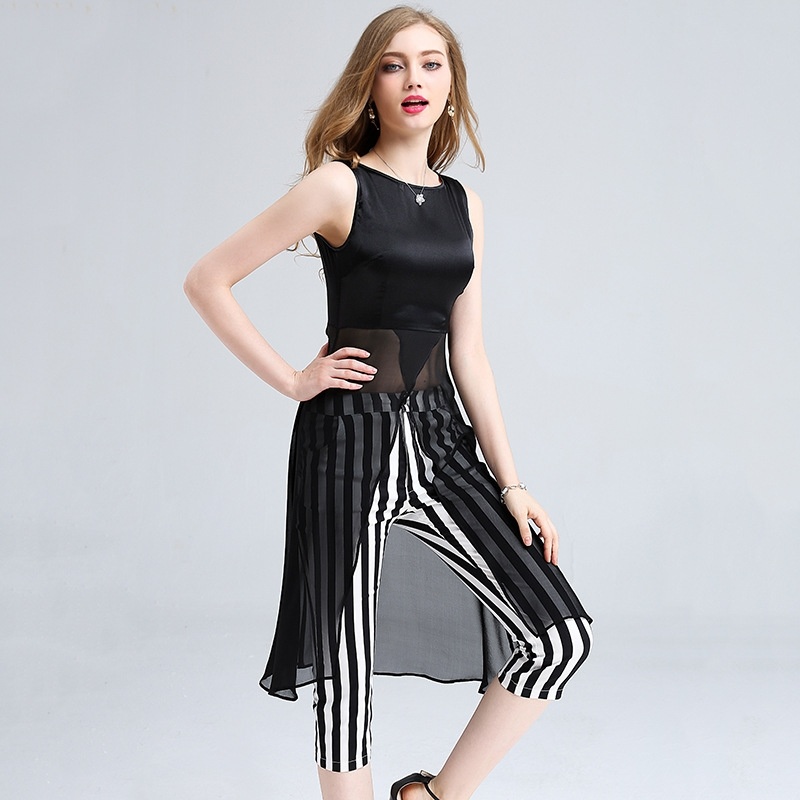 Sexy Silk Mesh Sleeveless Cape T-shirt With Side Zipper | VoguesUs