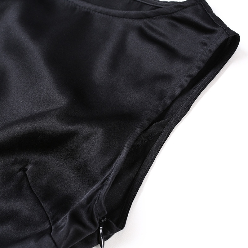 Sexy Silk Mesh Sleeveless Cape T-shirt With Side Zipper | VoguesUs