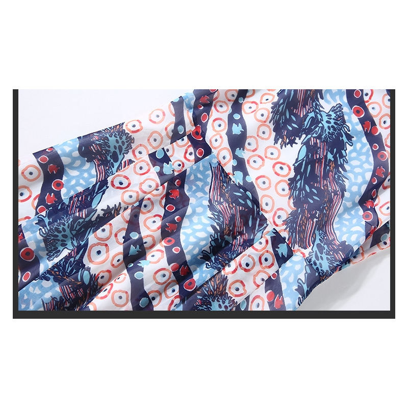 Estampado Floral Cuello Redondo Sin Mangas De Una Línea De Vestido