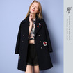 Fun Fashion Classic Trench Coat Wool Coat With Embroidery Detail