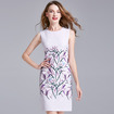 Floral Embroidery Round Neck Sleeveless Shift Dress