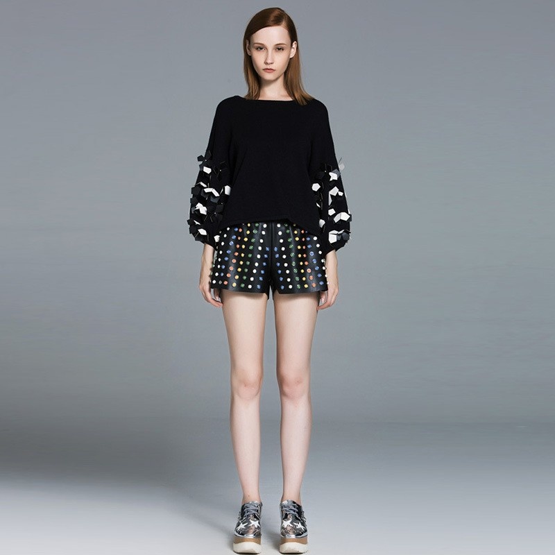 Mode Süße Perlen Laterne Ärmel Pullover | VoguesUs