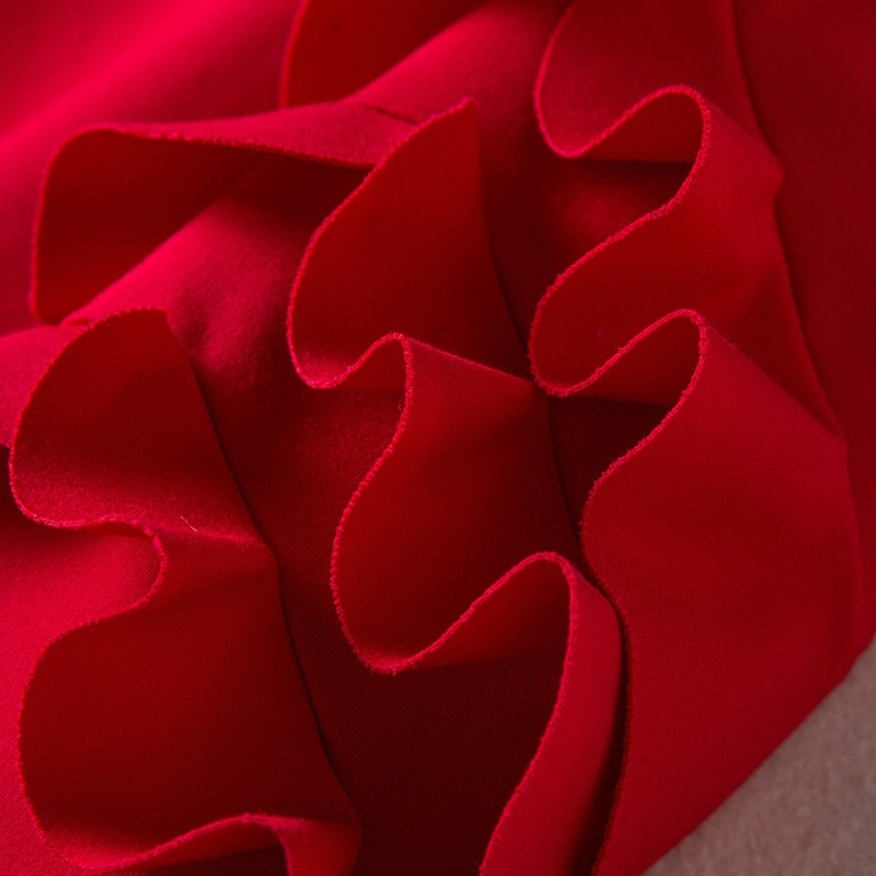 Tour De Cou Pétale Ruffle Manches Maj Robe | VoguesUs