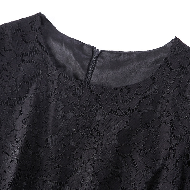 Dentelle Épissage Alternatif De Couture Demi-Manchon Peinture D'Impression D'Une Robe En Ligne |