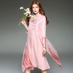 Style Chinois Cheongsam Haute Cou Robe Double Couche