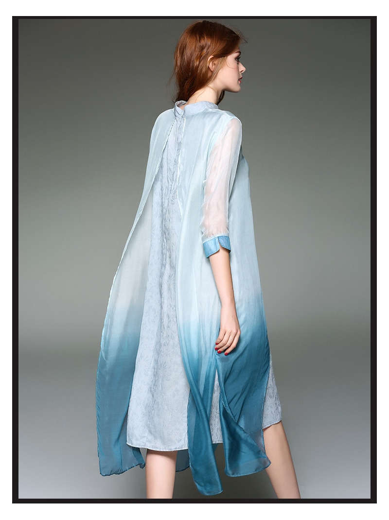 Chinese Style Cheongsam High Neck Double Layer Dress | VoguesUs