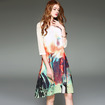 New Look-Rundhalsausschnitt Halbe Ärmel Floral Print Shift Kleid