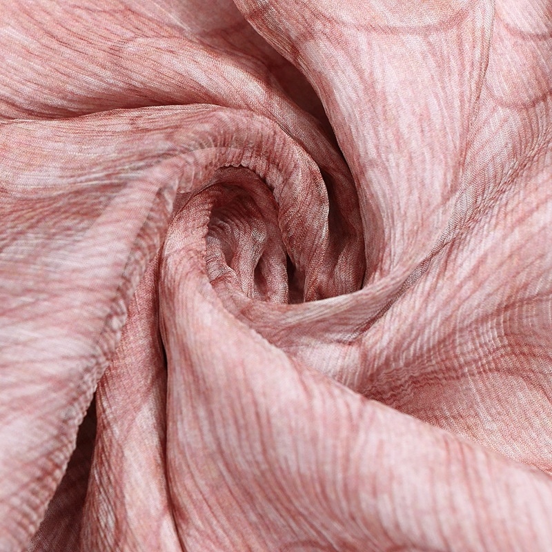 Élégant En Soie Col Rond Double Couche Floral Imprimer Robe Avec De La Dentelle