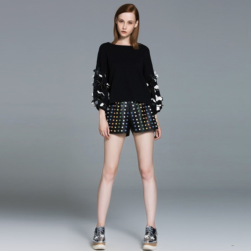 Fashion Sweet Beaded Lantern Sleeves Sweater | VoguesUs