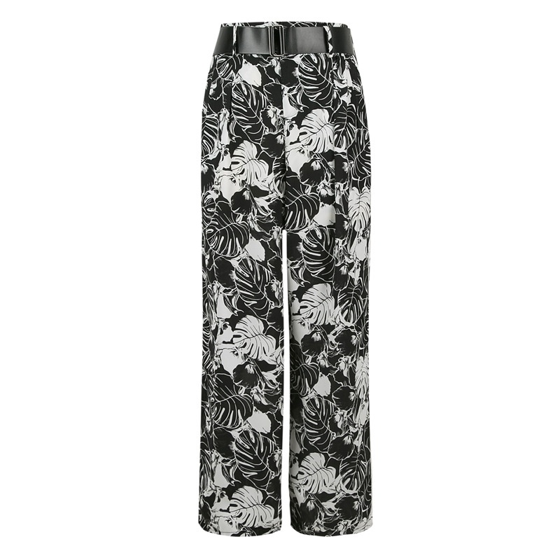Floral Print Chiffon Wide Leg Crop Trousers | VoguesUs
