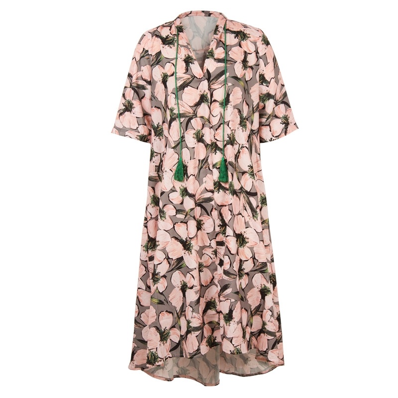 Pastoral Style Floral Print Half Sleeve Dress | VoguesUs