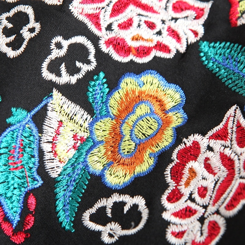Floral Butterfly Embroidery Lace Stitching A Line Dress | VoguesUs