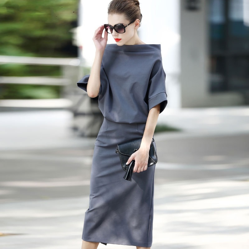 Off Shoulder Kimono Sleeve Knitted Bodycon Dress | VoguesUs