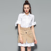 La Mode Revers Blanc Ceinture De Robe