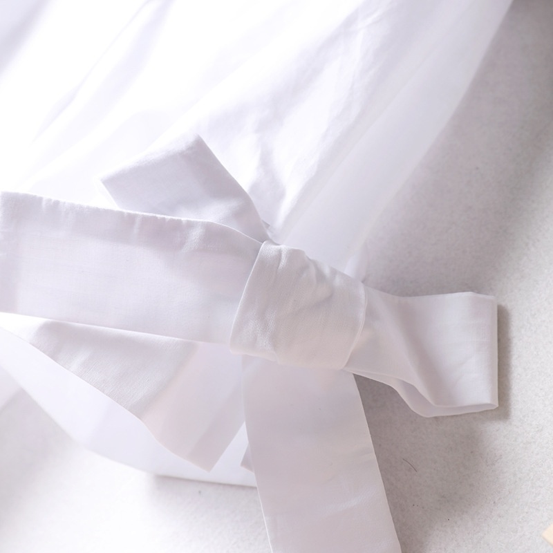 Fashion White Lapel Belt Dress | VoguesUs