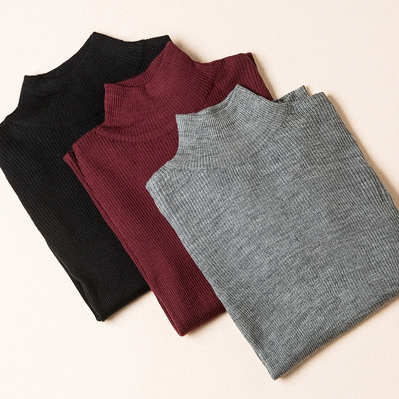 Long Sleeve High Neck Shirt Sweater | VoguesUs