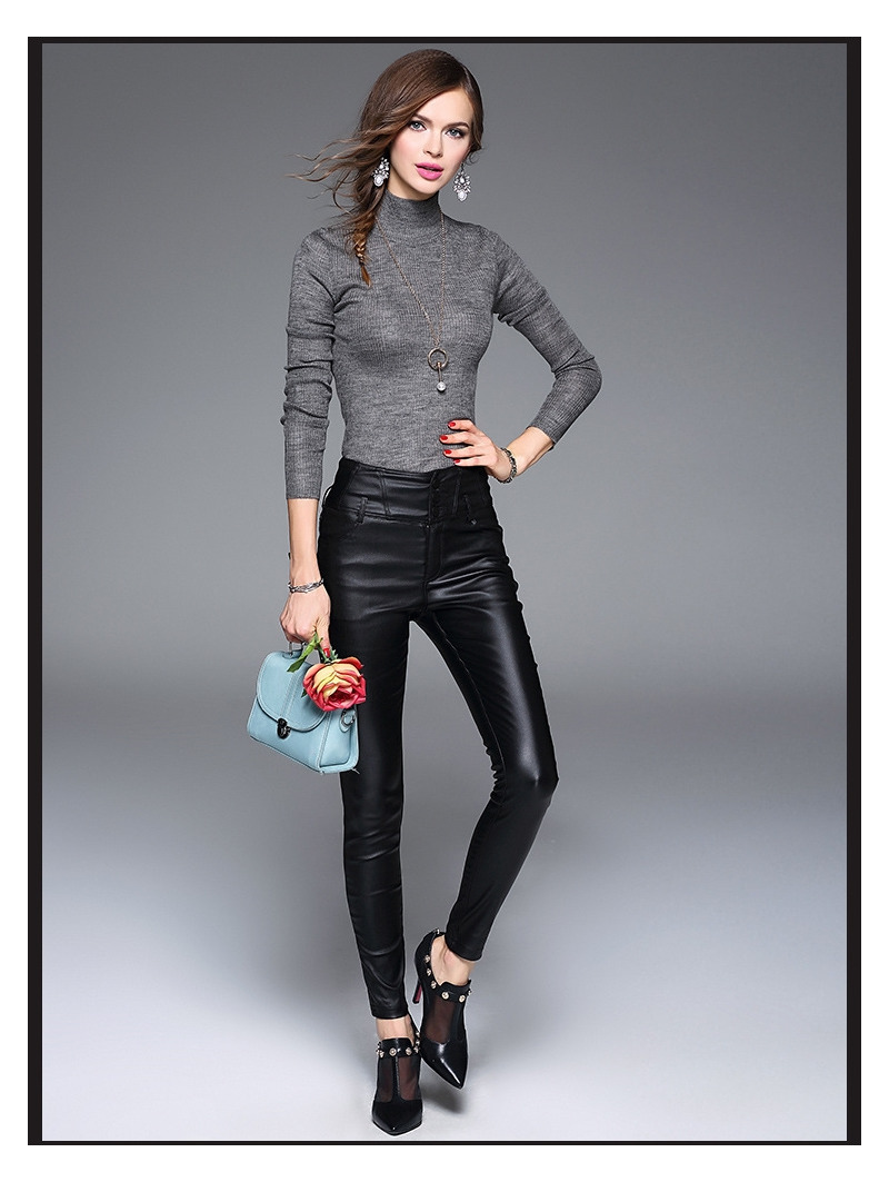 Long Sleeve High Neck Shirt Sweater | VoguesUs