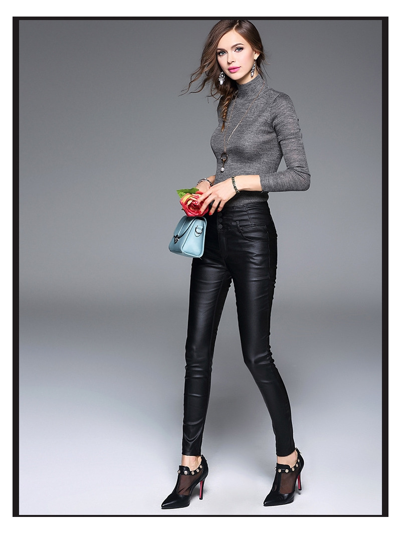 Long Sleeve High Neck Shirt Sweater | VoguesUs