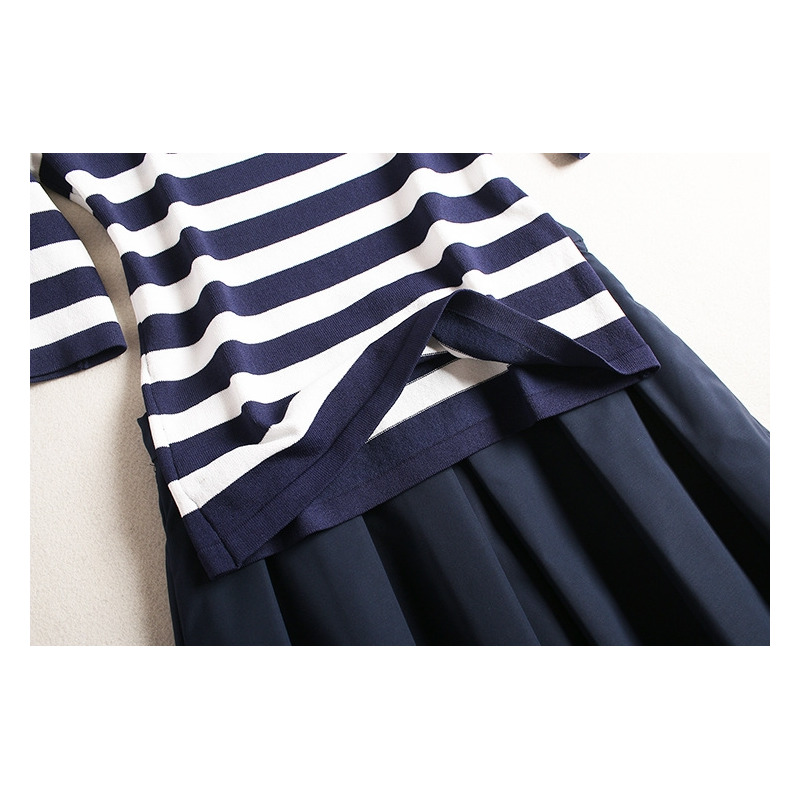 Bande En Tricot Moitié Manches T-Shirt Avec Une Ligne De Midi Jupe Set |