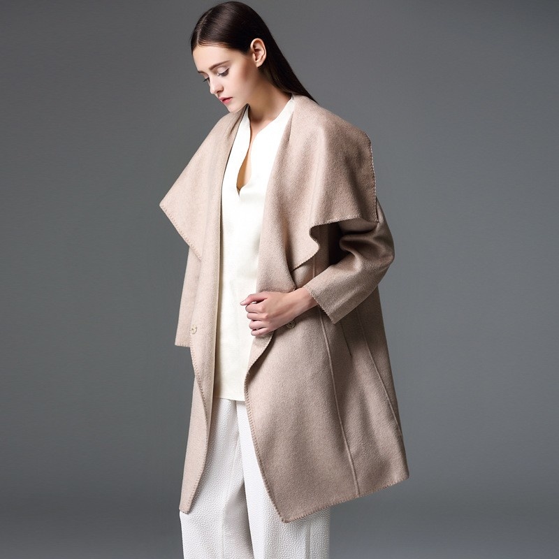 Simple Fashion Handmade Double Sided Woolen Coat | VoguesUs