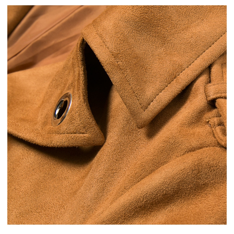 Brown Leather Look Biker Lapel Zip Fastening Short Jacket With Ring