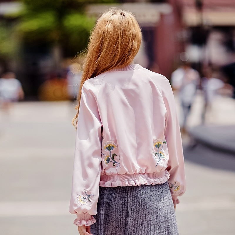 Women's Casual Round Neck Pink Sweet Ruffle Sleeve Short Jacket |