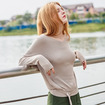 Frauen Lange Ärmel V-Ausschnitt Lose Stricken Pullover Mit Krawatte Taille