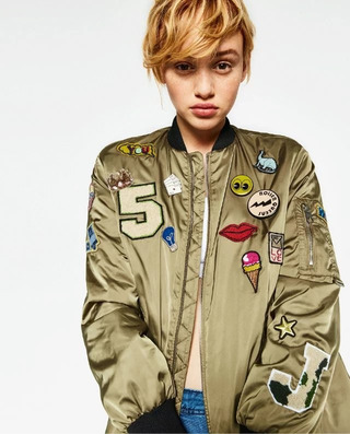 Interessant Patch Tuch Fashion Jacke Fliegende Jacke | VoguesUs