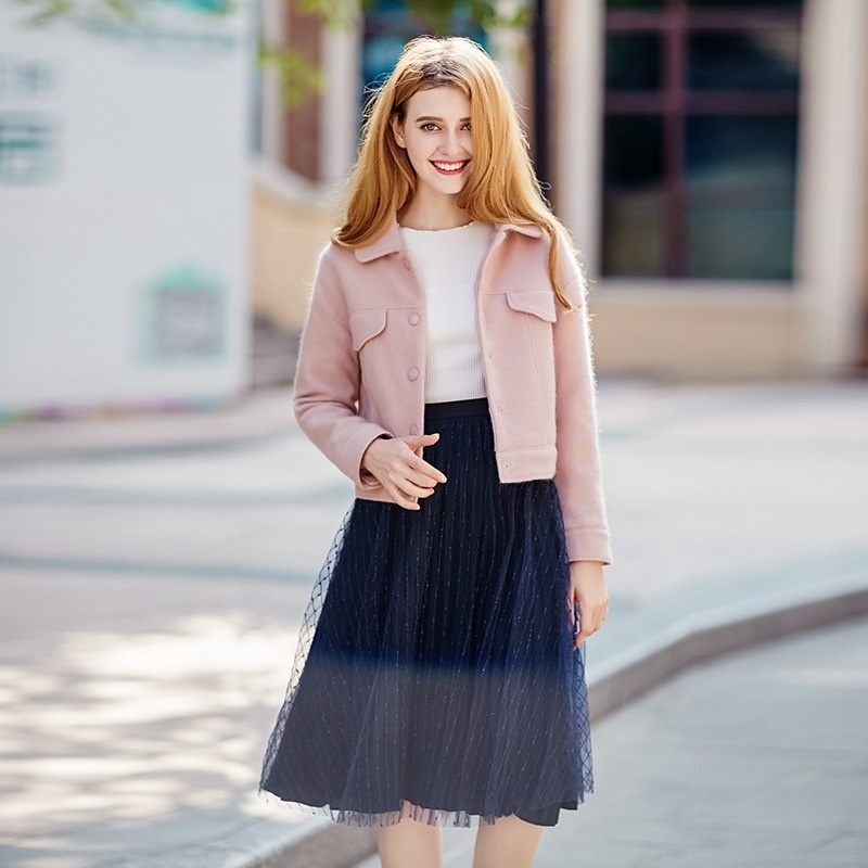 Women's Stripe Pleated Double Layer Mesh Skirt | VoguesUs