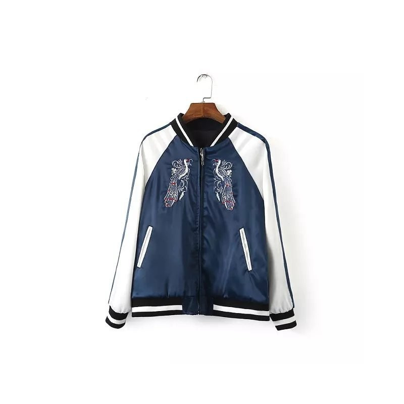 Lourd Broderie Sports De Vent Vêtus De Soie Veste De Baseball Sur Les