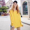 Solid Color Round Neck Kalte Schulter Freund Stricken Einen Pullover Mit Krawatte Detail
