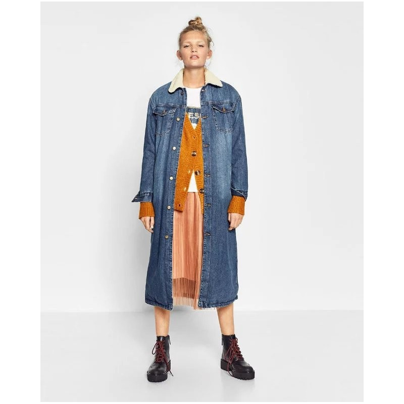 Fashion Personality With A Long Section Of Denim Cotton | VoguesUs