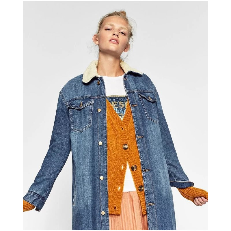 Fashion Personality With A Long Section Of Denim Cotton | VoguesUs