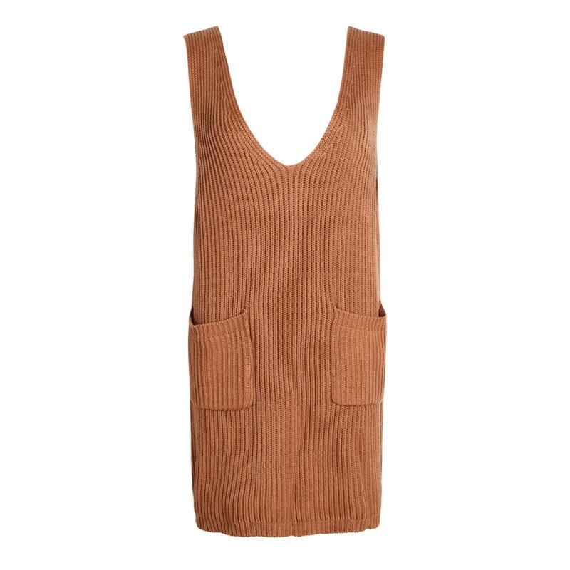 Pure Color Slim Pencil Skirt Ladies Wild Knit Dress