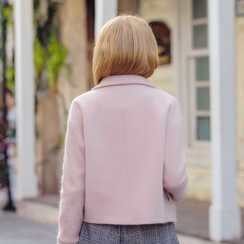 Pink Single-Breasted Coat Temperament Ladies Short Jacket