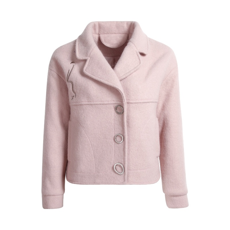 Pink Single-Breasted Coat Temperament Ladies Short Jacket