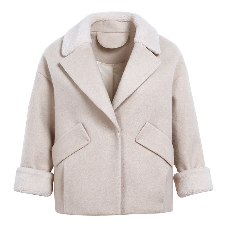 Treffer Die Farbe Des Lammes Haare Kurze Abschnitt Der Damen Wolle Jacke