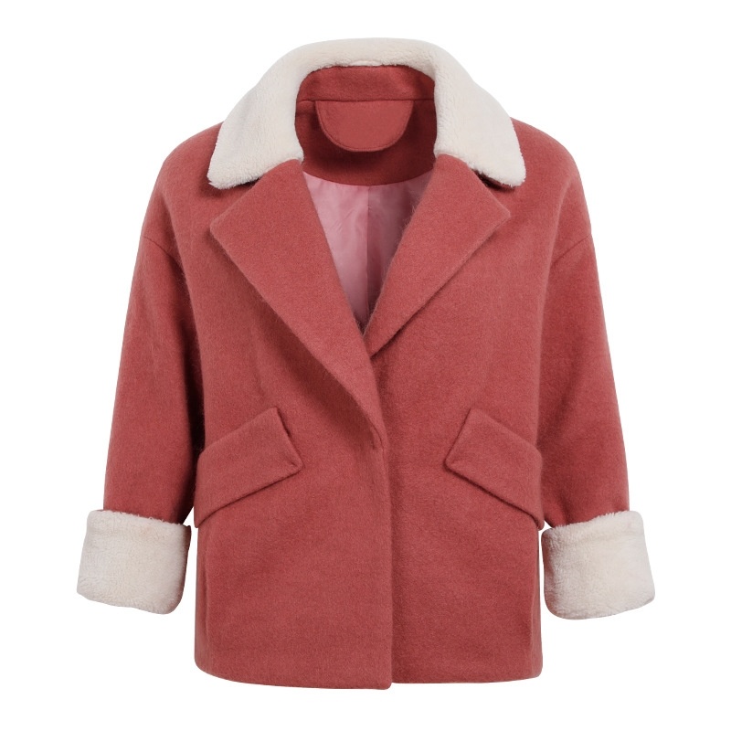 Treffer Die Farbe Des Lammes Haare Kurze Abschnitt Der Damen Wolle Jacke