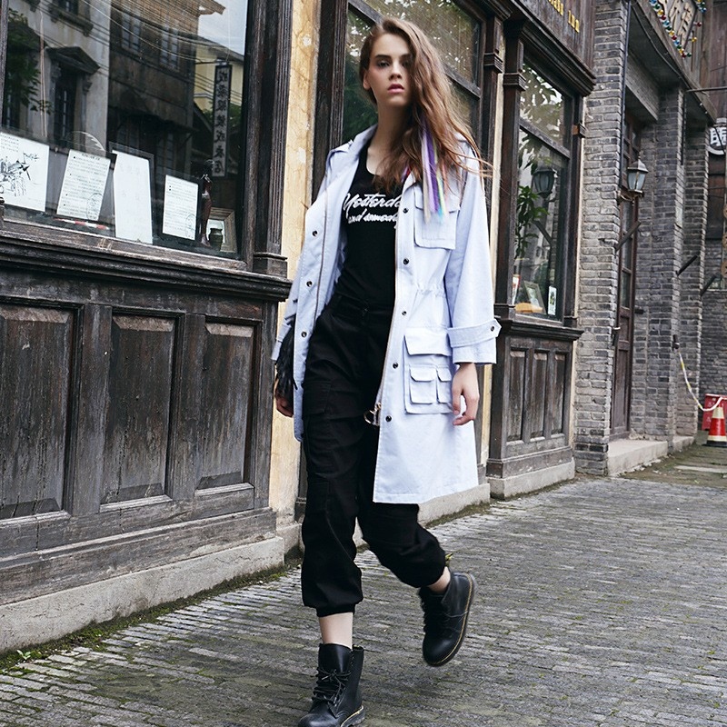 Simple Mode Ambiance Dos Broderie Tendance Manteau | VoguesUs